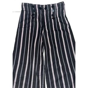 ROMEO + JULIET COUTURE Small Black High Waist Striped Wide Leg Pants